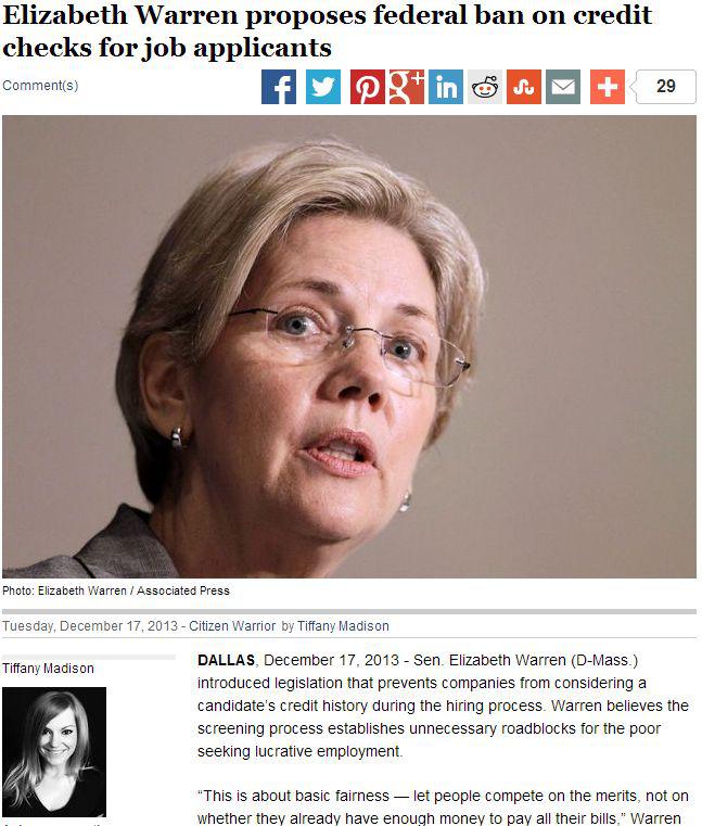 Ban Proposed on Credit Checks for Employment Background Screening Ban Proposed on Credit Checks for Employment Background Screening